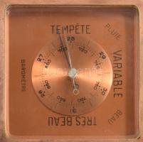 cca 1950 Angelus utazóóra időjárás állomás, 8 napos járatú, ébresztő funkcióval, bőrbevonatos tok, m...