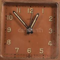 cca 1950 Angelus utazóóra időjárás állomás, 8 napos járatú, ébresztő funkcióval, bőrbevonatos tok, m...