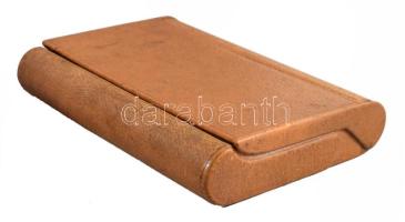 cca 1950 Angelus utazóóra időjárás állomás, 8 napos járatú, ébresztő funkcióval, bőrbevonatos tok, m...