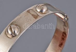 Ezüst (Ag) bilincs karkötő, fém lakattal, 925 ezrelékes ezüst, nettó 37g