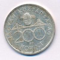 1992. 200Ft Ag "MNB" T:XF patina Adamo F13