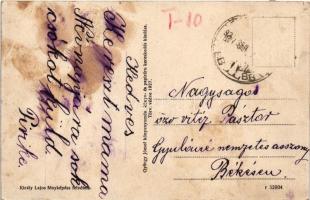 1927 Tiszaföldvár, vasútállomás. Király Lajos fényképész felvétele, György József kiadása (ázott sar...