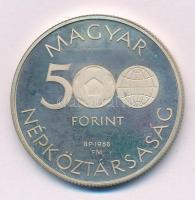 1986. 500Ft Ag "Labdarúgó Világbajnokság - Mexikó 1986 - Stadion" kapszulában T:AU (eredet...