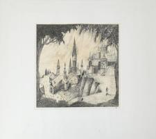 Lajos Ferenc (1912-1998): Hüvelyk Matyi illusztráció, 1953. Tus, papír, jelezve jobbra lent (paszpar...