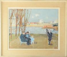 Zender, Rudolf (1901-1988), svájci festő: Szajna-part, Párizs. Olaj, karton, jelezve jobbra lent. 46...