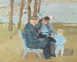 Zender, Rudolf (1901-1988), svájci festő: Szajna-part, Párizs. Olaj, karton, jelezve jobbra lent. 46...