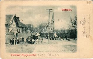 1900 Budapest XII. Svábhegy, Templom tér, piac (EK)