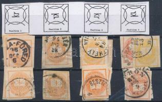 23 db Hírlapbélyeg stecklapon vízjelállás szerint válogatva