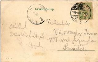 1906 Budapest I. Királyi vár, Várkert Bazár, Hotel Fiume szálloda. Posta-Utalvány szelvény, montázs ...