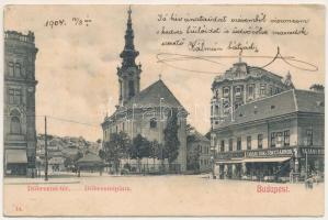 1904 Budapest I. Tabán, Döbrentei tér, Keller Ignác Tabáni bor- és sörcsarnoka, Gamauf Gyula üzlete,...