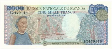 Ruanda 1988. 5000Fr "F2479146" T:UNC,AU Rwanda 1988. 5000 Francs "F2479146" C:UNC,AU Krause 22.