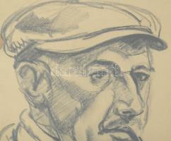 Tipary Dezső (1887-1967): Einczinger Ferenc (1879-1950) festőművész portréja, 1923. Ceruza, papír, j...