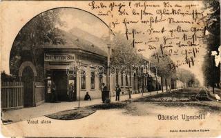 1905 Budapest IV. Újpest, Vasút utca, Steinfeldi sörcsarnok. Schön Bernát kiadása (EM)