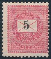 1898 5kr elfogazva, szép minőségben, apró falcnyommal