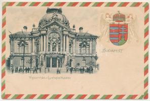 Budapest XIII. Vígszínház. Dombornyomott litho magyar címerrel (apró lyukak / tiny pinholes)