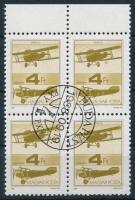 1988 Repüléstörténet 4Ft négyestömb a "ufó szárny alatt" tévnyomattal (8.000)