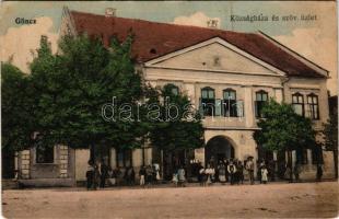 1920 Gönc, Göncz; Községháza és szövetkezeti üzlet (kicsit ázott sarok / slightly wet corner)