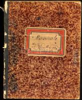 1910 Hajdúsámson, gyógyszerész kézikönyv ("Manuale"), írta Horváth Lajos III. é[ves] gyógy[szerész] gyakor[ornok], benne számos érdekes recepttel, pl. "Kankó gyógítás", "Dr. Kazay pántlikás giliszta elleni szere", "Kárpáthi mellthea", "M[agzat] elhajtó porok", "Napoleon liqueur", "Poloska irtó folyadék", "Részegség ellen cseppek", "Spanyol mell szeletkék", stb., összesen kb. 40 kézzel írt oldalon, sérült félvászon-kötésben
