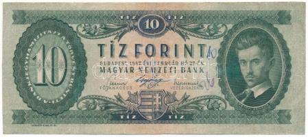 1947. 10Ft "A 806 073242" T:F elején kézírás Adamo F2