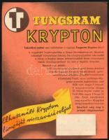 cca 1940 Tungsram Krypton reklámprospektus, 4 p