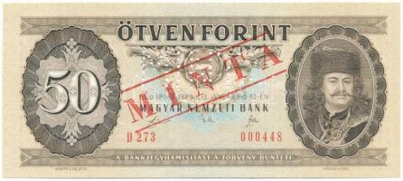 1989. 50Ft "MINTA" perforációval és felülnyomással "D 273 000448" nyomdai papírr...