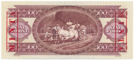 1992. 100Ft piros "MINTA" felülnyomással és perforációval "B 000 000335", nyomda...