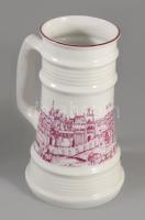 Hollóházi porcelán Buda régi látképével díszített kupa, korsó. Matricás, jelzett, hibátlan 21 cm