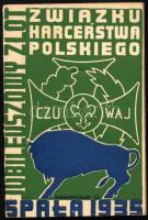 1935 Spala Lengyel cserkész jubileumi nagytárbor könyve ZWIĄZKU HARCERSTWA POLSKIEGO 127p. + 2 t közte kih térkép.   1935 Spala Polish Scout Jubilee Wine Book ZWIĄZKU HARCERSTWA POLSKIEGO 127p. + 2 volumes including a map.
