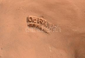 Dr. Rank Rezső: Art deco női fej fali dísz. Kerámia, cca 1920, jelzett, mázkopásokkal, 20x13 cm