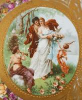 Cseh Alt Wien tál mitológiai jelenettel. Matricás, jelzett, kopással 48x35 cm