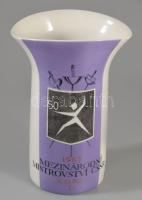 1965 Párbajtőr világbajnokság porcelán kupa, hibátlan, m: 22 cm