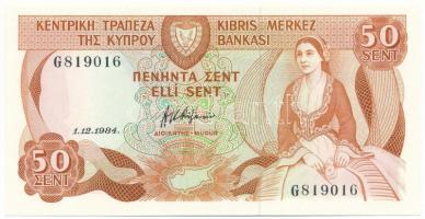 Ciprus 1984. 50c "G819016" T:UNC Cyprus 1984. 50 Cents "G819016" C:UNC Krause 49.b