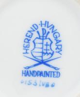 Herendi Viktória mintás bonbonier rózsa fogóval, jelzett, hibátlan, d: 7,5 cm