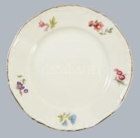 Karlskrona svéd porcelán 10 darabos süteményes tányér szett, extra sérült darabbal, jelzett, kis kop...