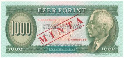 1993. 1000Ft "MINTA" perforációval és felülnyomással, "E 00000869" sorszámmal T:UNC hullámos papír Adamo F47.1M
