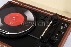 Tsibo retro stílusú bakelit lejátszó, újszerű, tartótáskában, 26x35 cm