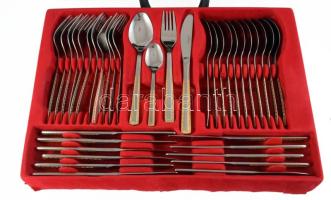 Solingen 73 részes evőeszköz készlet, 2 tálcán, hiányos, tartótáskában