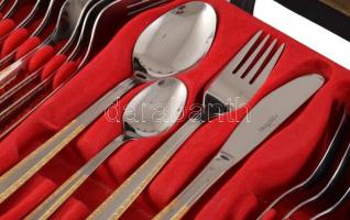 Solingen 73 részes evőeszköz készlet, 2 tálcán, hiányos, tartótáskában