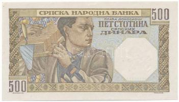 Szerbia / Német megszállás 1941. 500D "566 2032" T:UNC,AU
Serbia / German occupation 1941...