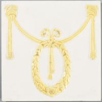 Meissen empír csempe, kopással, 15x15 cm