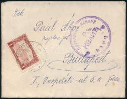 1921 Levél 3 bélyeggel, cenzúrázva / Censored cover "BARCS" - Budapest