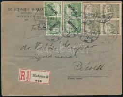 1920 Ajánlott levél 8 db bélyeggel / Registered cover "MOHÁCS"