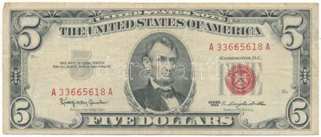 Amerikai Egyesült Államok 1965-1966. (1963) 5$ "A33665618A", "Kathryn O'Hay Granahan - Douglas C. Dillon" T:F USA 1965-1966. (1963) 5 Dollars "A33665618A", "Kathryn O'Hay Granahan - Douglas C. Dillon" C:F Krause 383