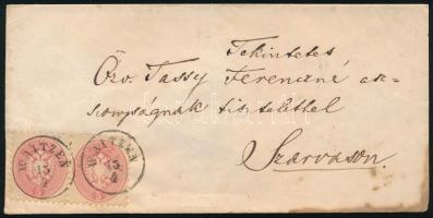 ~1864 2 x 5kr levélen / on cover "WAITZEN"