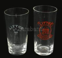 Littke Casino 2 darab régi pohár, kis pattogzással, m: 10-11 cm