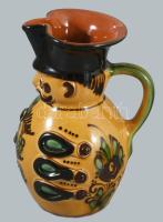 Jelzett miskakancsó, mázas kerámia, hibátlan, m: 15 cm