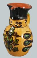 Jelzett miskakancsó, mázas kerámia, hibátlan, m: 15 cm