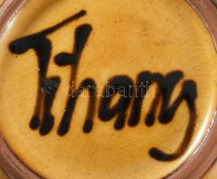 Jelzett miskakancsó, mázas kerámia, hibátlan, m: 15 cm