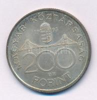 1993. 200Ft Ag "MNB" T:AU,XF patina Adamo F13