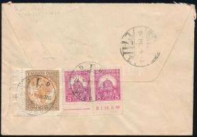 1926 Ajánlott levél 2.500K + 2 x 8f vegyes bérmentesítéssel / Registered cover with mixed franking